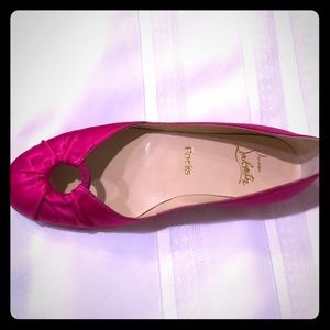 Christian Louboutin Hot Pink Satin Flats